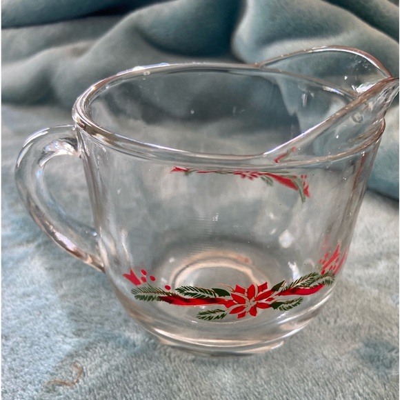 Poinsettia And Ribbon Christmas Holiday Creamer - Picture 4 of 7
